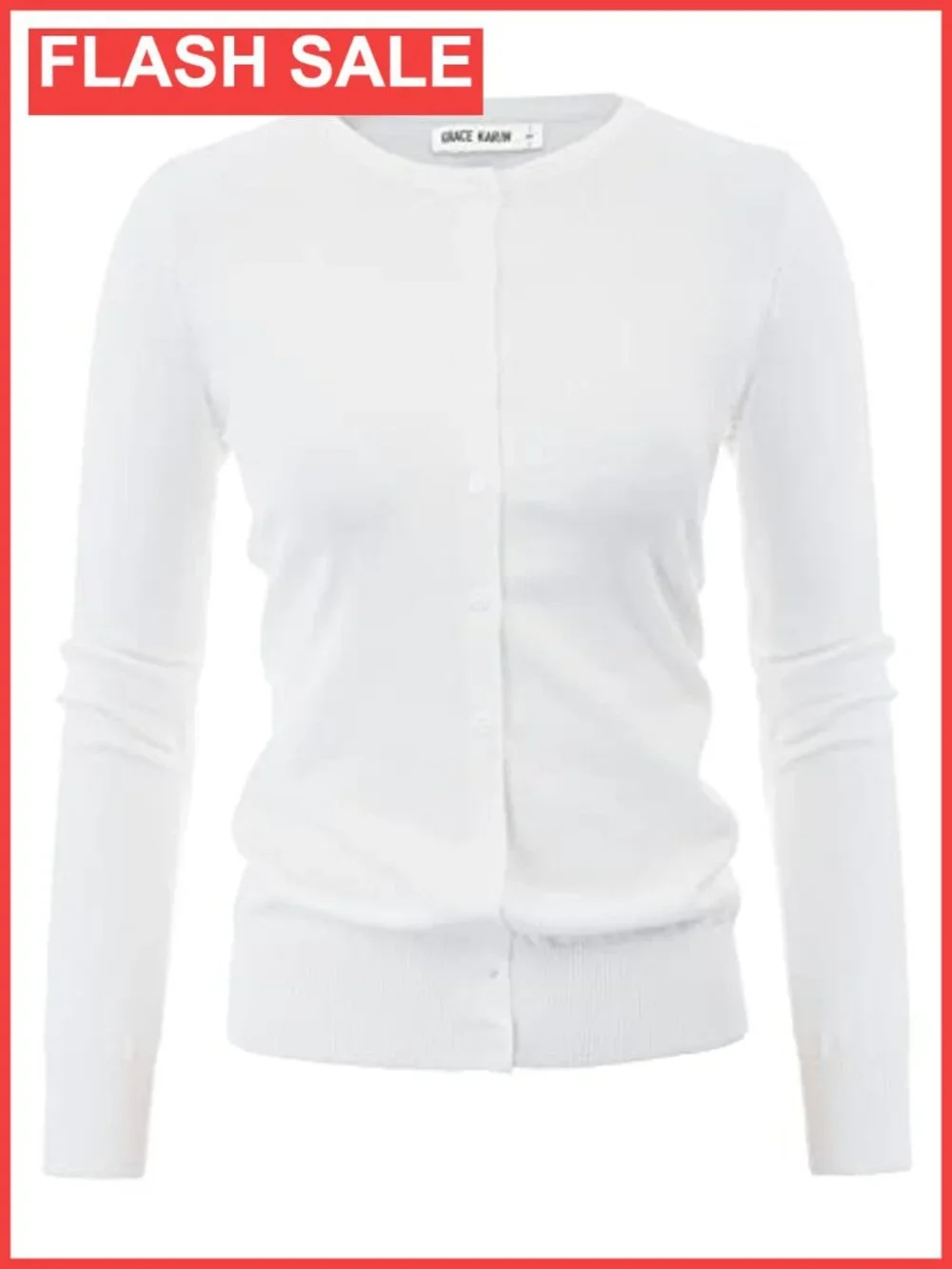 Knit Cardigan Sweater for Women Lightweight Button Down Crew Neck